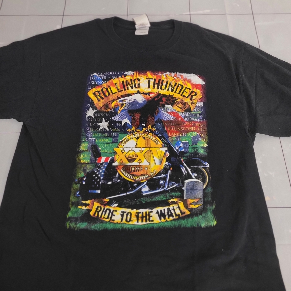 Rolling Thunder Ride to the Wall Large Black T-shirt 2012 Motorcycle Eagle USA